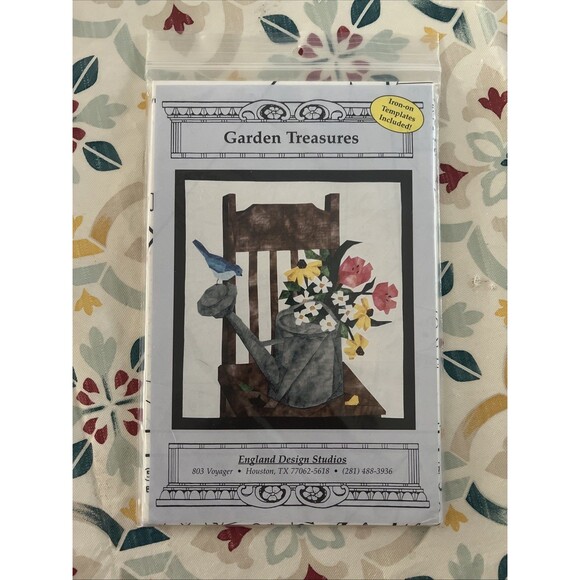 Vintage 2003 England Design Studios Garden Treasures Floral Applique Pattern - Picture 2 of 3